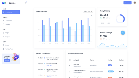 Modernize Next.js Free Admin Template