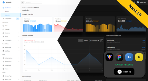 Mantis - React Material UI Dashboard Template