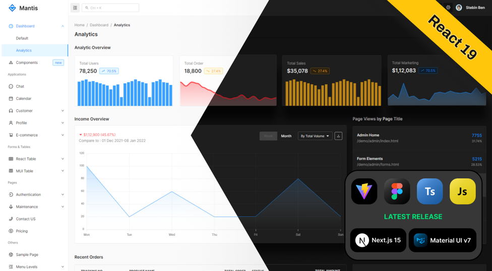 Mantis Free - React Admin Dashboard Template - MUI Store