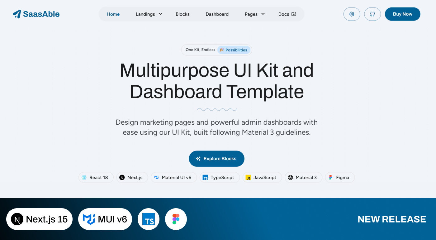 SaasAble - Multipurpose UI Kit and Dashboard Template - MUI Store