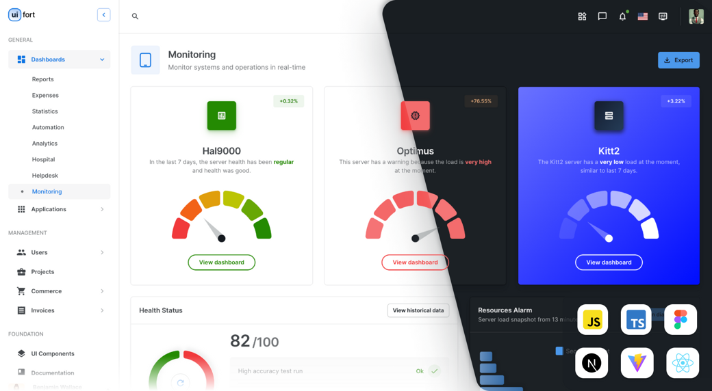 uifort - React Client and Admin Dashboard Template